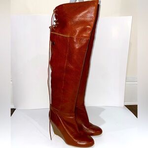 Nine West Brown Leather Knee-High Boots